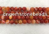 CAA2229 15.5 inches 12mm faceted round banded agate beads