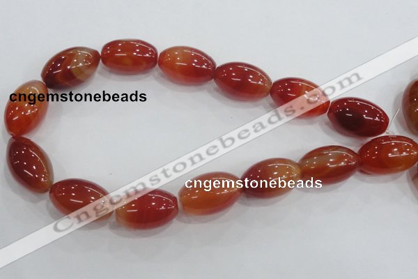 CAA223 15.5 inches 18*28mm rice red agate gemstone beads