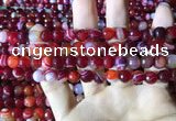 CAA2234 15.5 inches 8mm faceted round banded agate beads