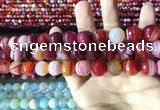 CAA2236 15.5 inches 12mm faceted round banded agate beads