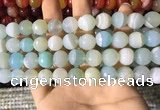 CAA2243 15.5 inches 12mm faceted round banded agate beads