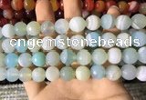 CAA2244 15.5 inches 14mm faceted round banded agate beads