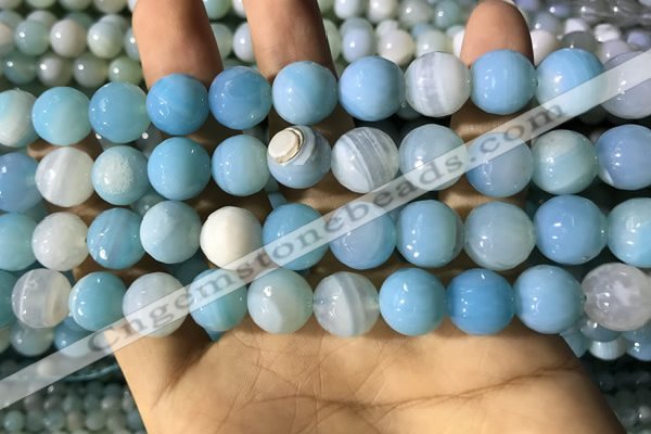CAA2246 15.5 inches 12mm faceted round banded agate beads