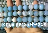 CAA2247 15.5 inches 14mm faceted round banded agate beads