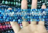 CAA2249 15.5 inches 4mm faceted round banded agate beads