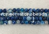 CAA2259 15.5 inches 10mm faceted round banded agate beads