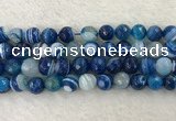 CAA2261 15.5 inches 14mm faceted round banded agate beads