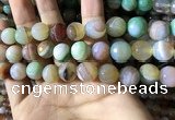 CAA2268 15.5 inches 14mm faceted round banded agate beads