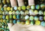 CAA2273 15.5 inches 10mm faceted round banded agate beads