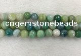 CAA2282 15.5 inches 14mm faceted round banded agate beads