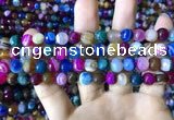 CAA2294 15.5 inches 8mm faceted round banded agate beads