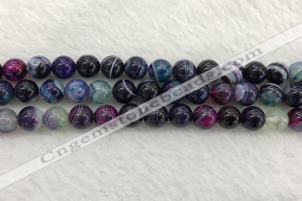 CAA2314 15.5 inches 10mm round banded agate gemstone beads