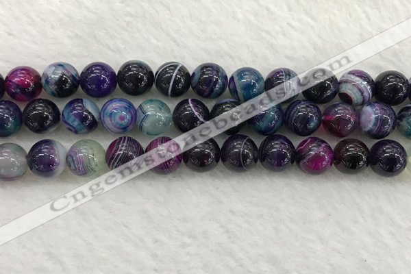 CAA2315 15.5 inches 12mm round banded agate gemstone beads