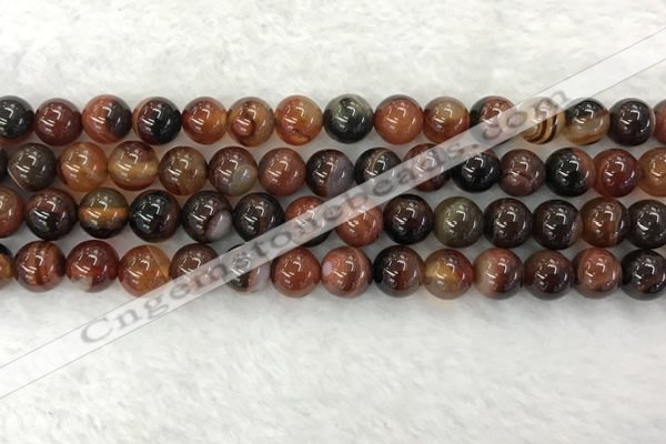 CAA2321 15.5 inches 10mm round banded agate gemstone beads