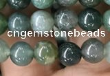 CAA2357 15.5 inches 6mm round moss agate beads wholesale