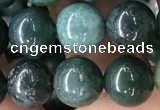 CAA2359 15.5 inches 10mm round moss agate beads wholesale