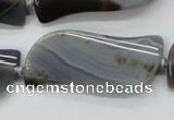 CAA236 15.5 inches 18*46mm marquise grey line agate beads