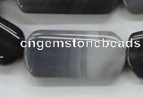 CAA238 15.5 inches 20*40mm rectangle grey line agate beads