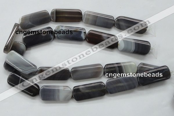 CAA238 15.5 inches 20*40mm rectangle grey line agate beads