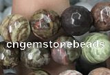 CAA2386 15.5 inches 8mm faceted round ocean agate beads wholesale