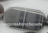 CAA239 15.5 inches 25*50mm rectangle grey line agate beads