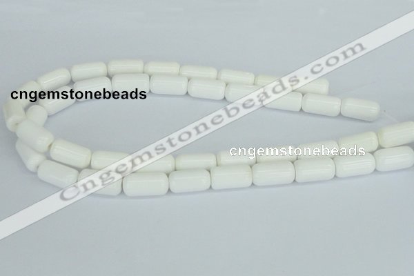 CAA24 15.5 inches 10*20mm cylinder white agate gemstone beads