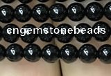 CAA2402 15.5 inches 4mm round black agate beads wholesale