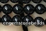 CAA2404 15.5 inches 8mm round black agate beads wholesale