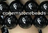 CAA2405 15.5 inches 10mm round black agate beads wholesale