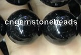 CAA2408 15.5 inches 16mm round black agate beads wholesale