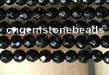 CAA2413 15.5 inches 2mm faceted round black agate beads wholesale