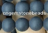 CAA2450 15.5 inches 10mm round matte black agate beads wholesale