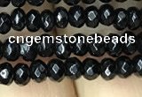 CAA2468 15.5 inches 2*4mm faceted rondelle black agate beads