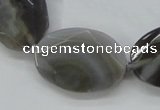 CAA247 15.5 inches 22*32mm faceted oval grey line agate beads