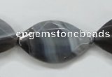 CAA250 15.5 inches 22*30mm faceted marquise grey line agate beads