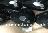 CAA2517 15.5 inches 15*20mm faceted teardrop black agate beads