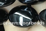 CAA2540 15.5 inches 13*18mm oval black agate beads wholesale