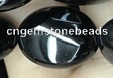 CAA2541 15.5 inches 15*20mm oval black agate beads wholesale