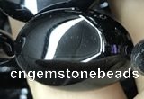 CAA2543 15.5 inches 22*30mm oval black agate beads wholesale