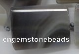 CAA255 15.5 inches 30*40mm faceted rectangle grey line agate beads