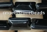 CAA2565 15.5 inches 8*12mm rectangle black agate beads wholesale