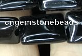 CAA2567 15.5 inches 12*16mm rectangle black agate beads wholesale