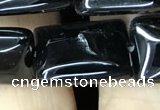 CAA2568 15.5 inches 13*18mm rectangle black agate beads wholesale