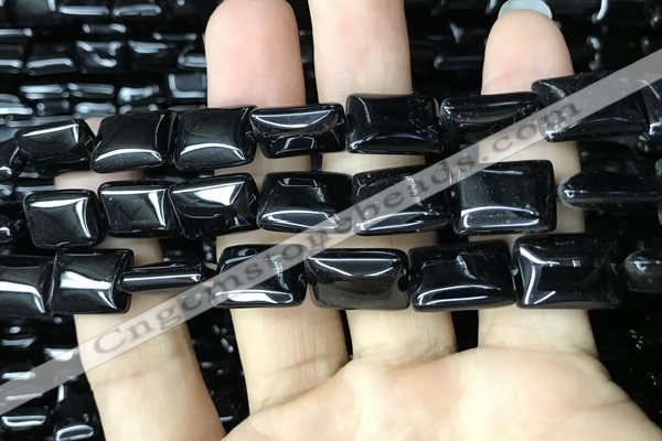 CAA2568 15.5 inches 13*18mm rectangle black agate beads wholesale