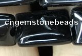 CAA2569 15.5 inches 15*20mm rectangle black agate beads wholesale