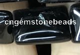 CAA2570 15.5 inches 18*25mm rectangle black agate beads wholesale