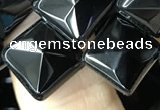 CAA2628 15.5 inches 12*12mm faceted diamond black agate beads