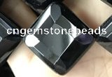 CAA2631 15.5 inches 20*20mm faceted diamond black agate beads