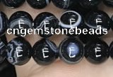 CAA2636 15.5 inches 6mm round banded black agate beads wholesale