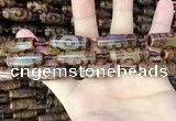 CAA2663 15.5 inches 10*28mm - 11*30mm rice tibetan agate dzi beads